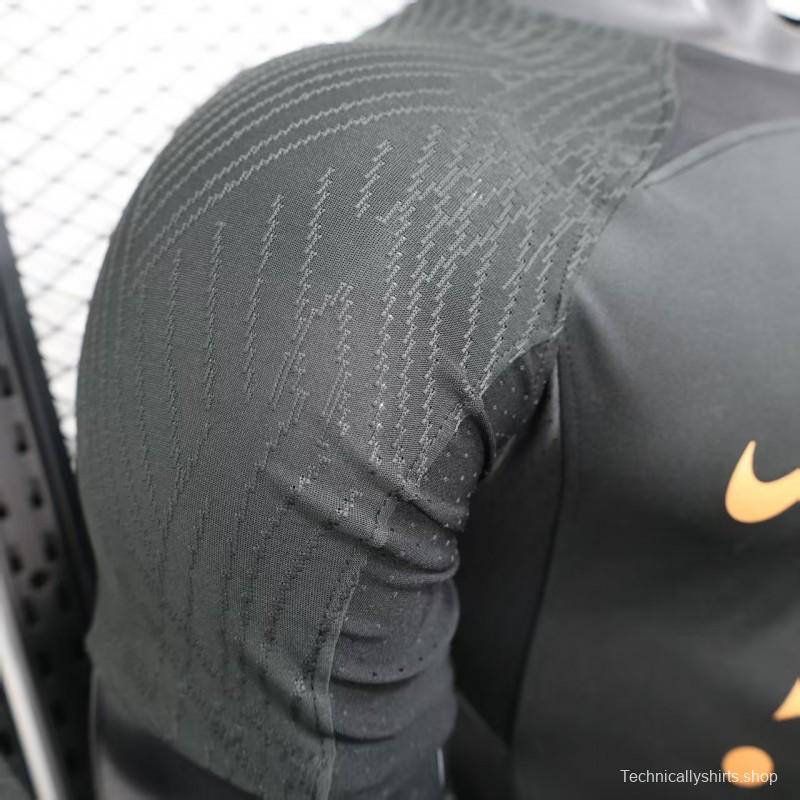 Player Version 25/26 Al-Ahli Black Champion Jersey With Golden Sponsor