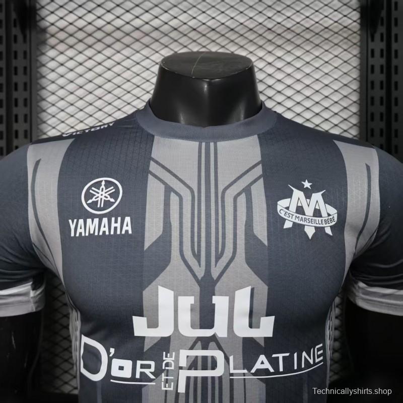 Player Version 25/26 Olympique de Marseille Grey with Geometric Stripes Jersey