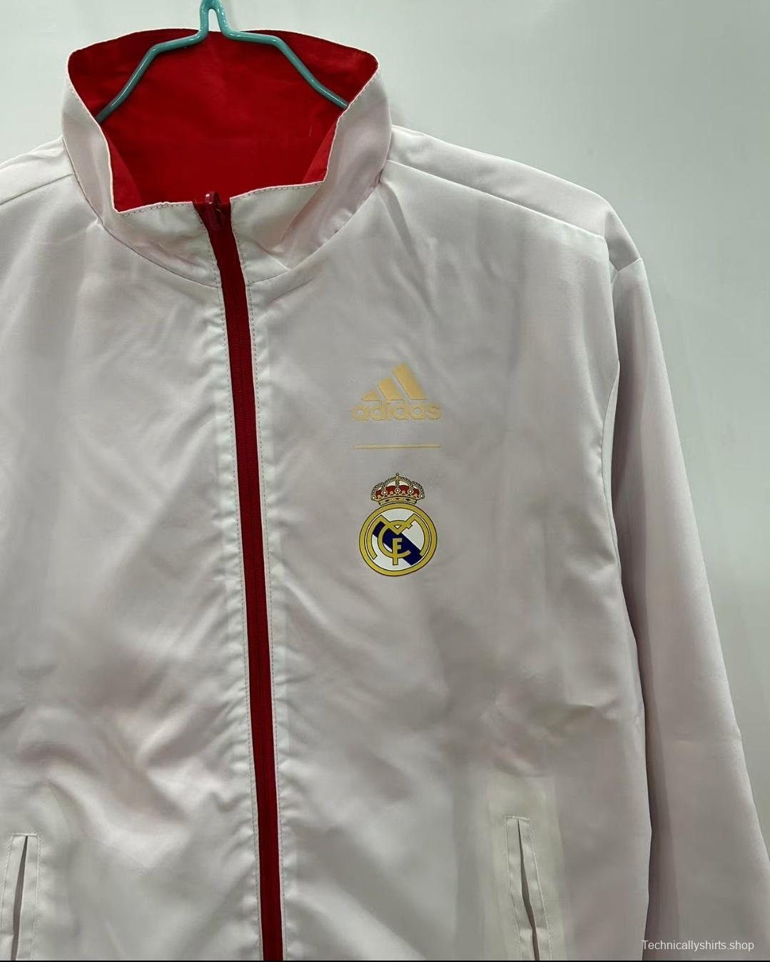 25/26 Real Madrid Red/White Reversible Windbreaker