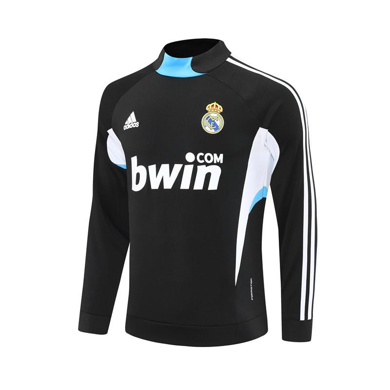 Retro 08/09 Real Madrid Black Half Zipper Jacket
