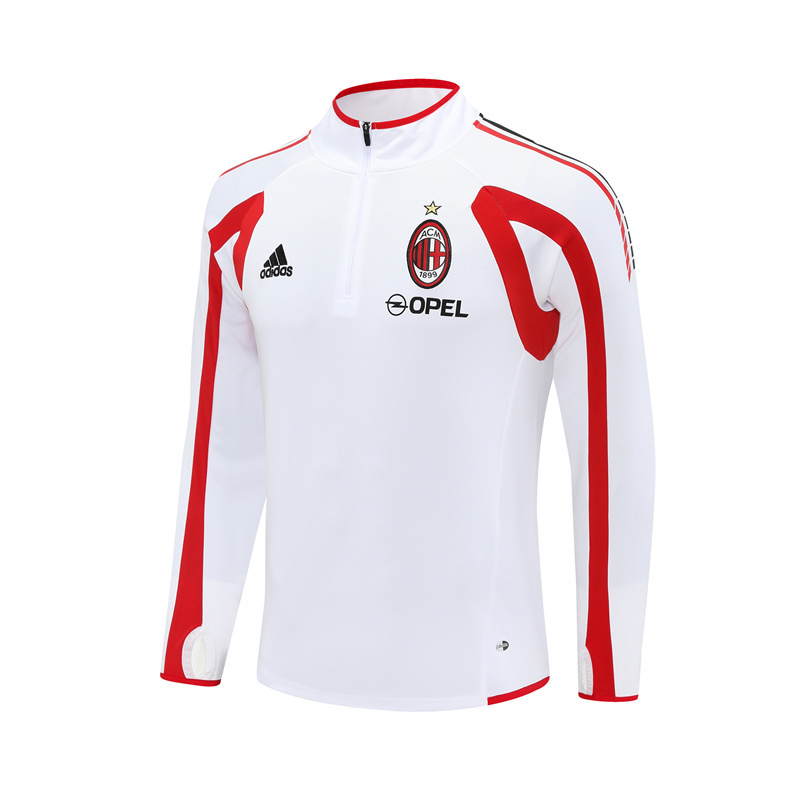 Retro 05/06 AC Milan White Half Zipper Jacket