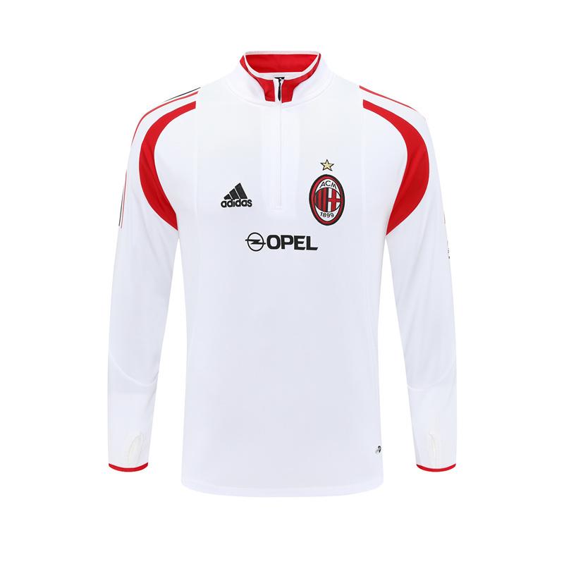 Retro 04/05 AC Milan White Half Zipper Jacket
