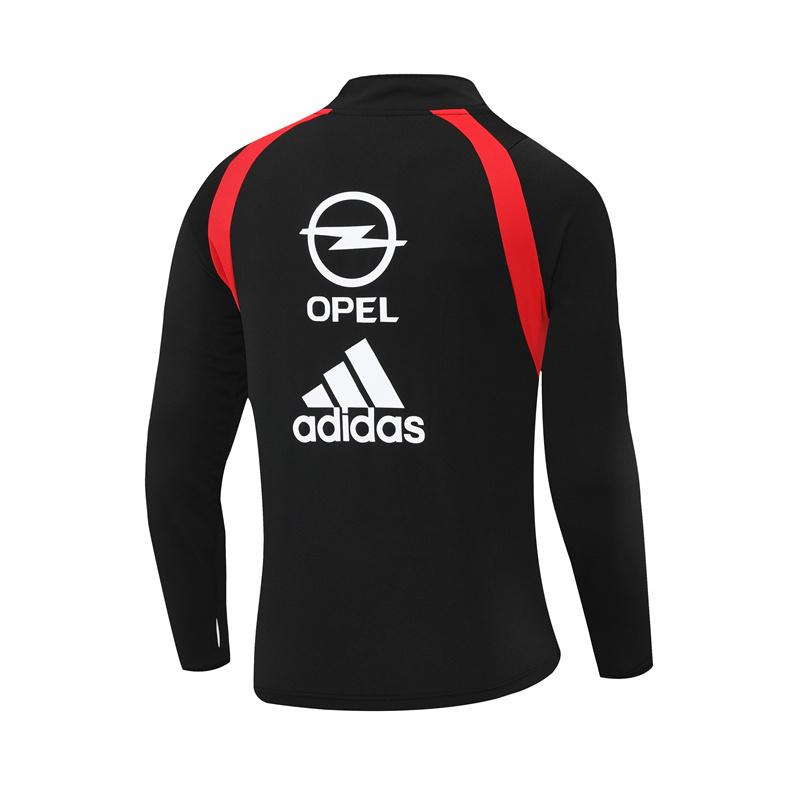 Retro 03/04 AC Milan Black Half Zipper Jacket+Long Pants
