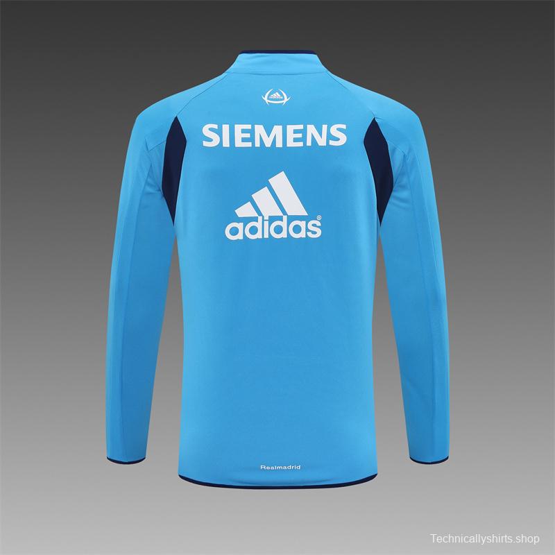 Retro 05/06 Real Madrid Light Blue Half Zipper Jacket