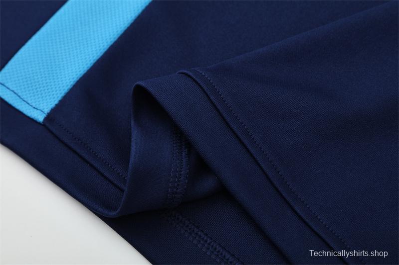 Retro 03/04 Real Madrid Royal Blue Half Zipper Jacket