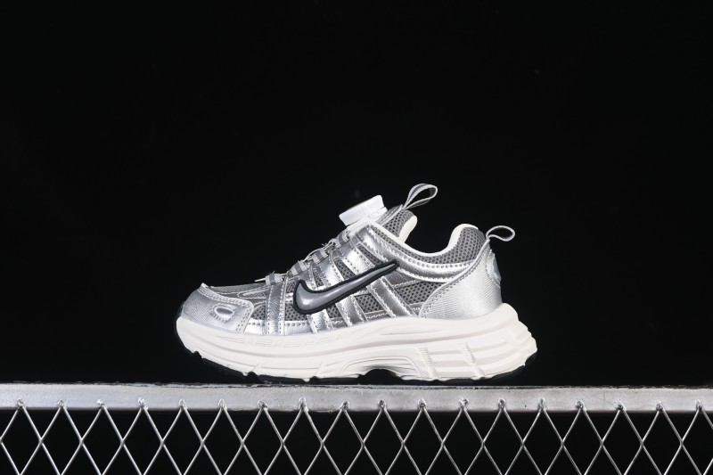 Nike P-6000 Retro Casual Sports Kids Shoes - Silver White Swoosh