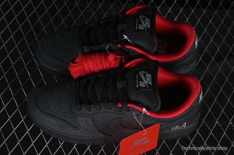 Nike Supreme x Nike SB Dunk Low Ocean Fog Limited Edition Black Warrior Low Top Casual Skate Shoes - HQ8487-001