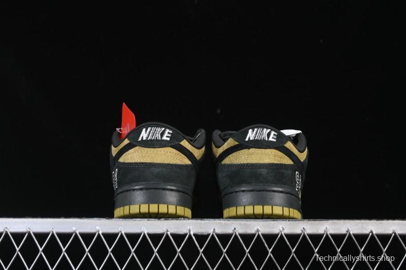 Nike Supreme Dunk SB Dunk Low Brown Yellow Casual Skate Shoes - HQ8487-300