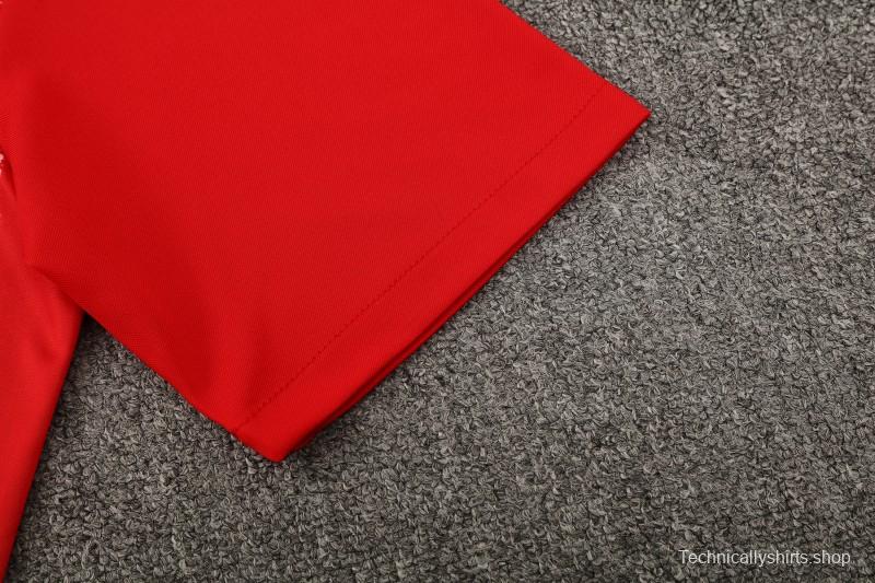 25/26 Atletico Madrid Red/White Stripe Short Sleeve+Shorts