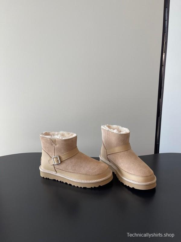 UGG 4512 Latest Buckle Flat Sole Premium Wool Anti-Slip Snow Boots - AS00290