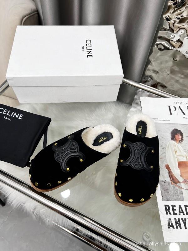 CELINE 2025 SS Studded Birkenstock Sandals - LY00270