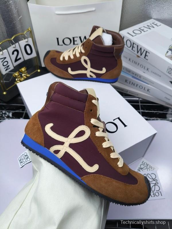 LOEWE High-Top German Training Sneakers Retro Fashion Casual White Shoes - LY00330
