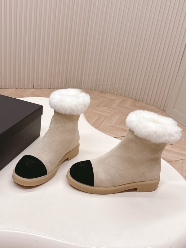 Chanel 2025/SS New Fur Snow Boots with Thick Sole - KFY00350