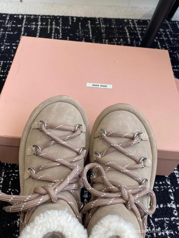 Miu Miu 2025/SS Lace-Up Snow Boots - AS00310