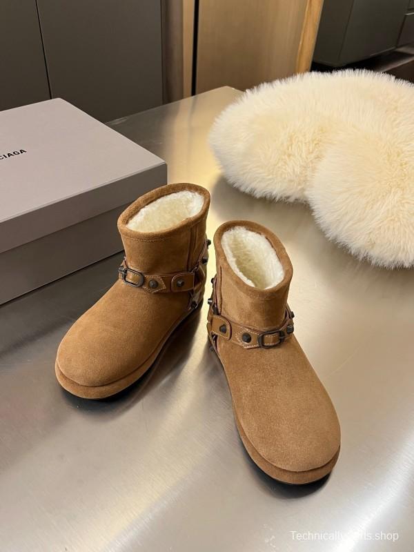 Balenciaga Fall Winter New Buckle Studded Snow Boots - LY00300