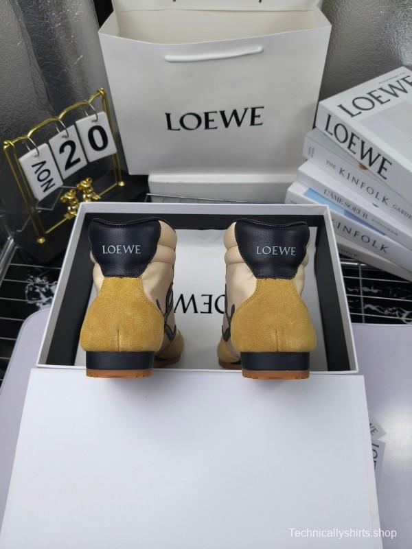 LOEWE High-Top German Training Sneakers Retro Fashion Casual White Shoes - LY00330