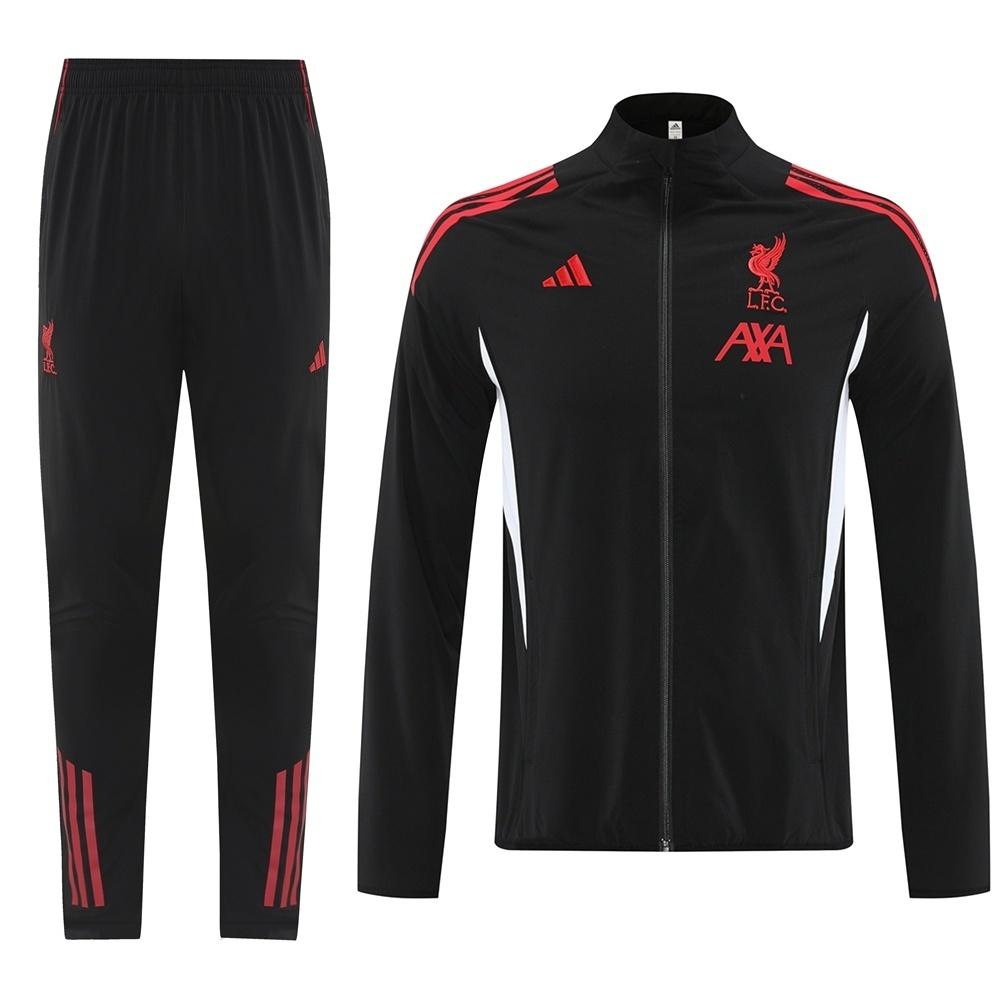 25/26 Liverpool Black S-2XL Half Zipper Jacket+Long Pants