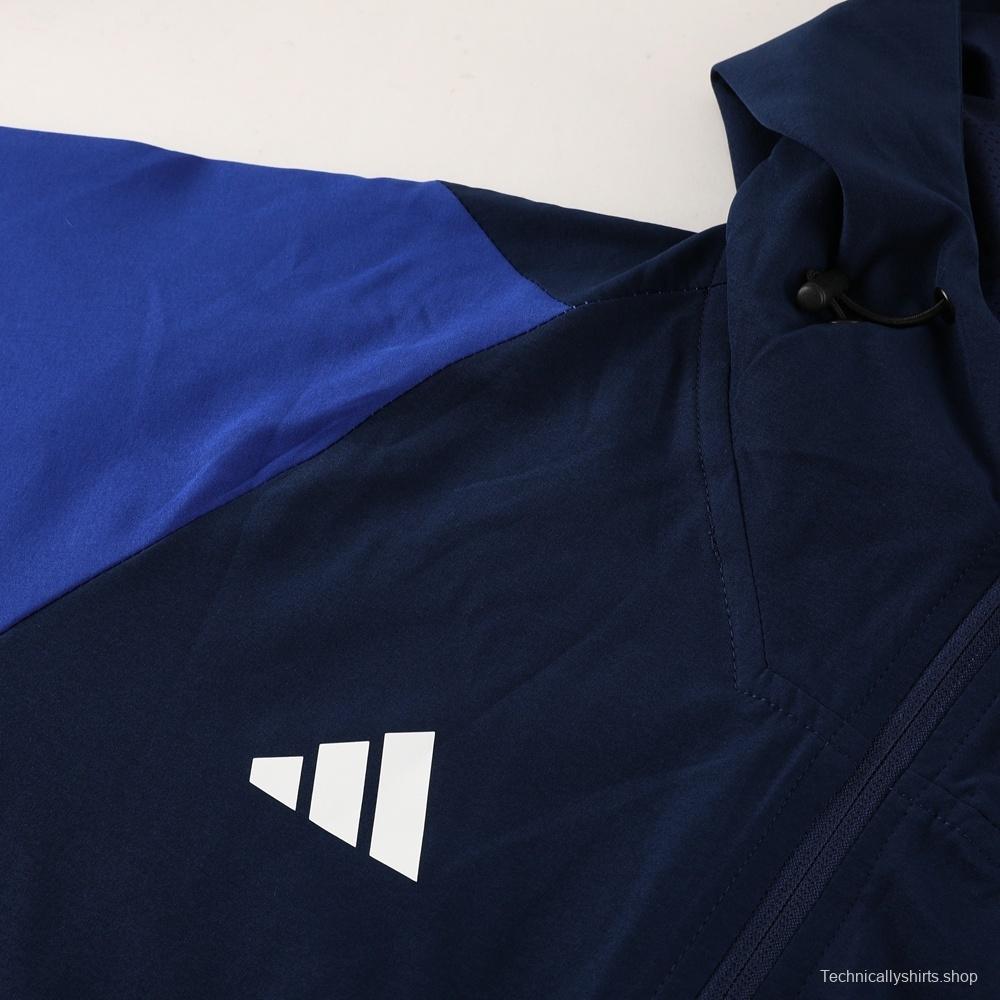 2025 Adidas Royal Blue Half Zipper Jacket+Long Pants S-2XL