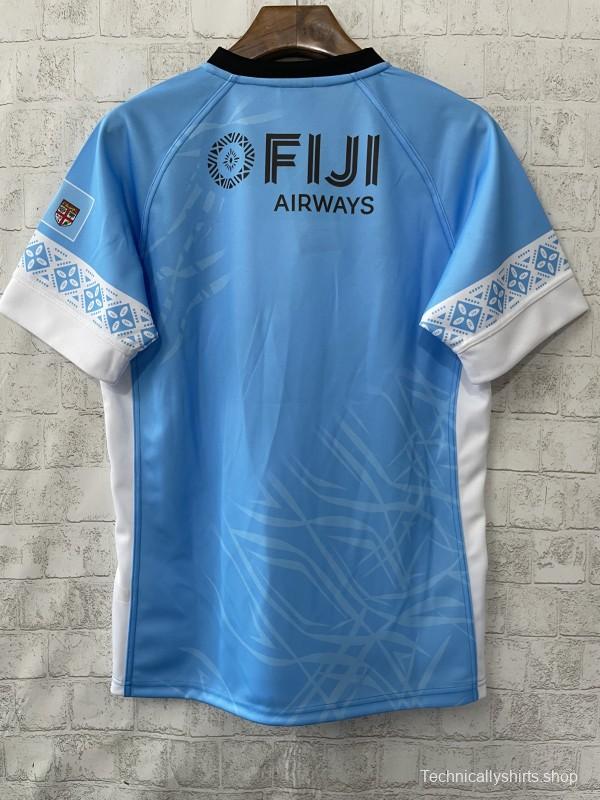 2026 Fiji Flying Fijians Sky Blue with Indigenous Patterns Jersey
