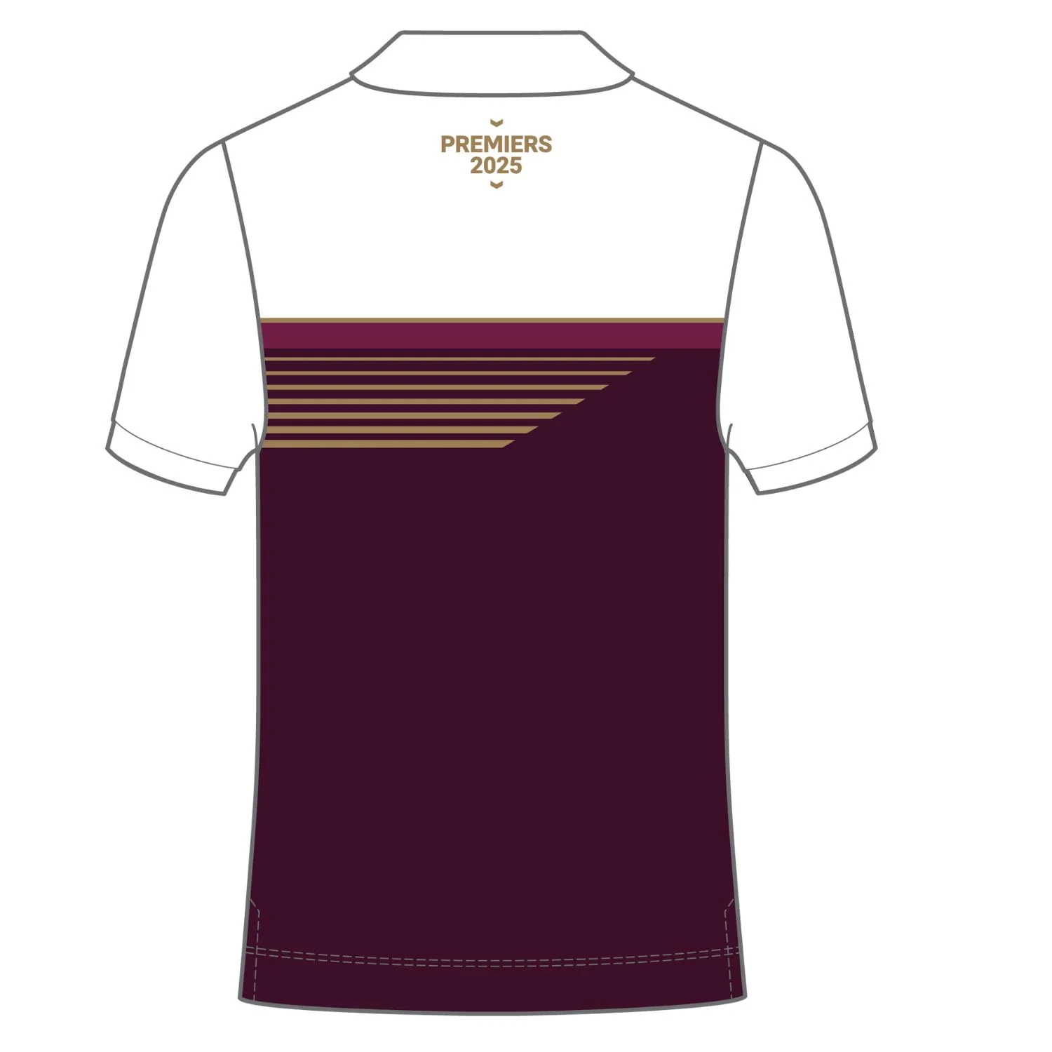 25/26 Brisbane Broncos  Maroon with White Yoke and Gold Speed Stripes Premiers 2025 Jersey
