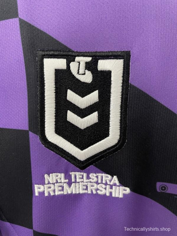 25/26 Melbourne Storm Purple with Black Checkered Chevrons Jersey