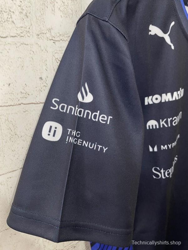 2025 F1 Williams Racing Navy Blue with Blue Diagonal Stripe Team Shirt