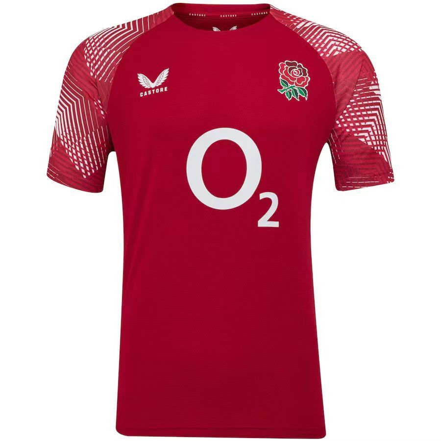 2026 England Red with Geometric Stripe Pattern Jersey