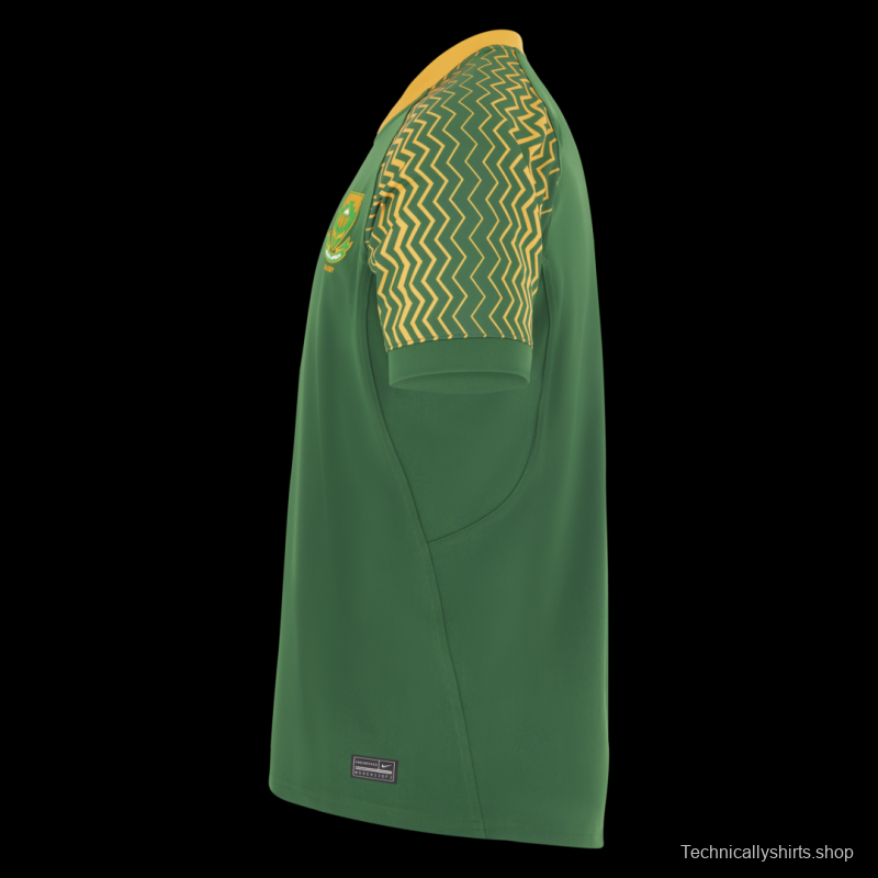 25/26 South Africa Springbok Sevens Green with Gold Chevron Sleeves Jersey