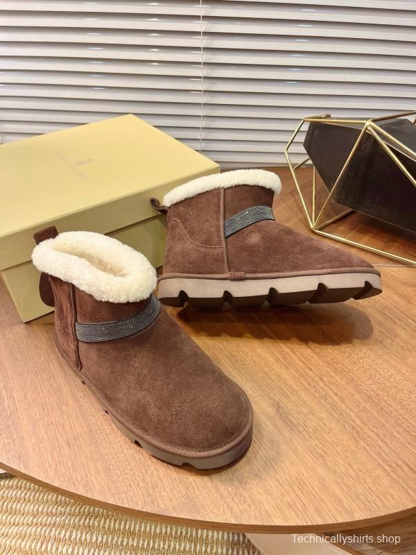 Brunello Cucinelli Winter New Snow Boots Sheepskin Bun Boots - AS00350