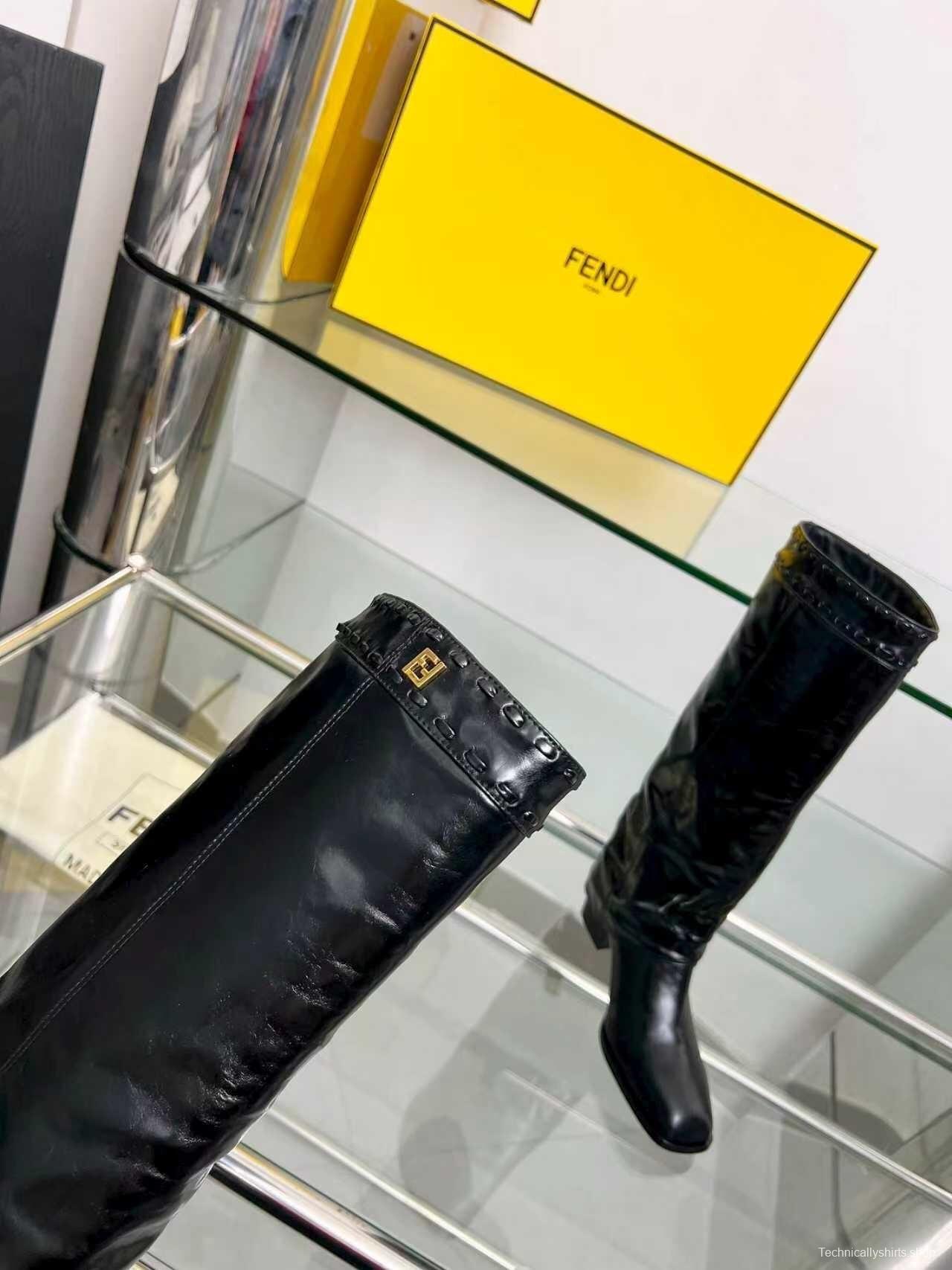 Fendi 2025 SS Wide Leg Boots with Block Heel - LY00440/LY00510