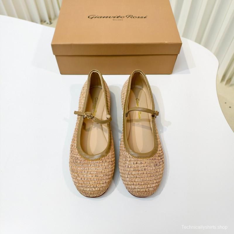 Gianvito Rossi Bohemian Style Flat Ballet Shoes 2025/ss