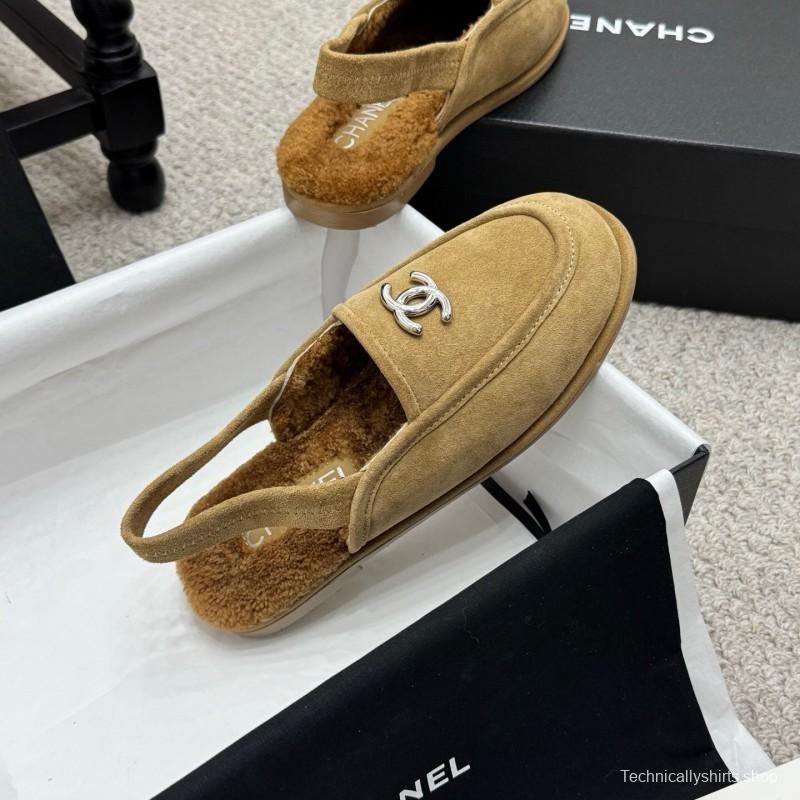 Chanel 2025/SS Teddy Fur Loafers with Double C Logo - KFY00300