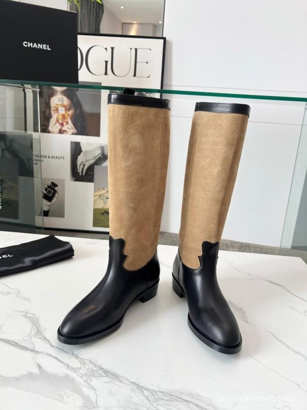 Adidas 2025 SS Western Suede Patchwork Slip-On Riding Boots - LY00400