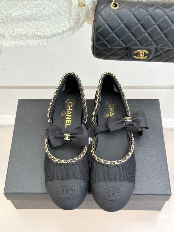 Chanel Spring Summer 2025 Hollow Chain Bow Mary Jane Shoes - KFY00290/KFY00300