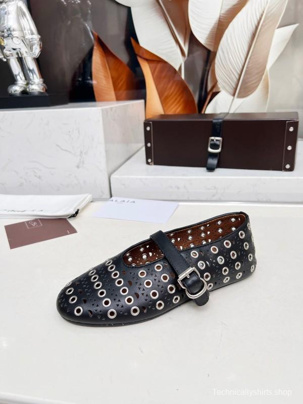 Alaia 2025/SS Perforated Ballet Flats - LY00320