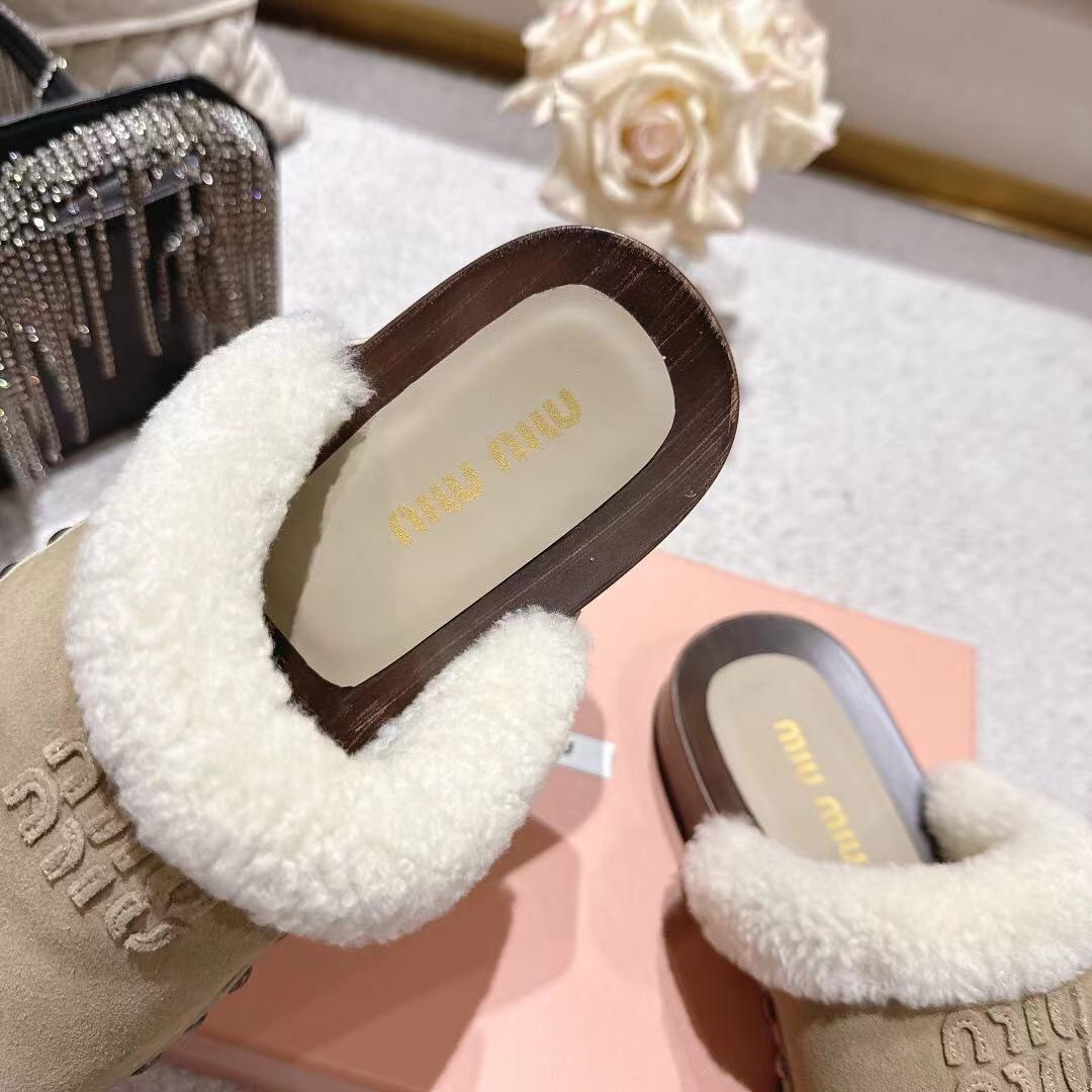 Miu Miu Cotton Shoes Sandals 2025 SS New Season Unique Wiping Craft - LY00260