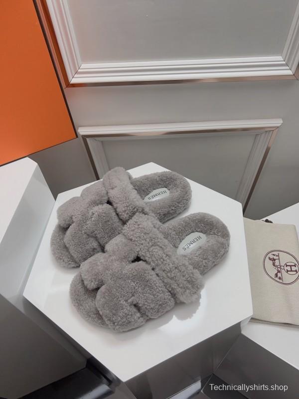 H Erijus Shoes 2025/SS Teddy Wool Slippers - LY00270