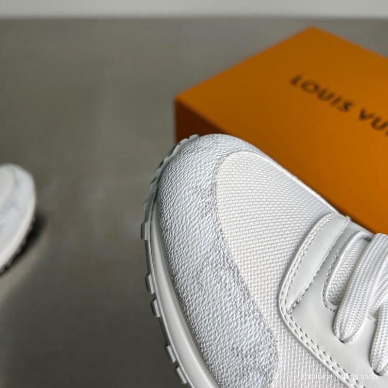 Lv Run Away Calfskin Leather Round Toe Lace-Up Low Top Casual Shoes Men's - YC