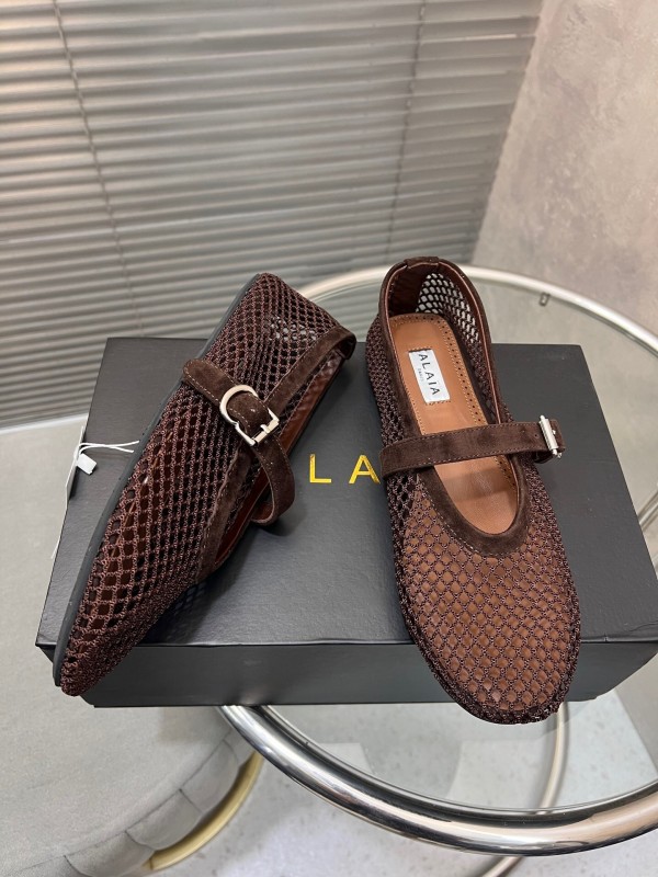 ALAIA 2025/SS New Color Mesh Flat Sandals Single Shoes - KFY00270
