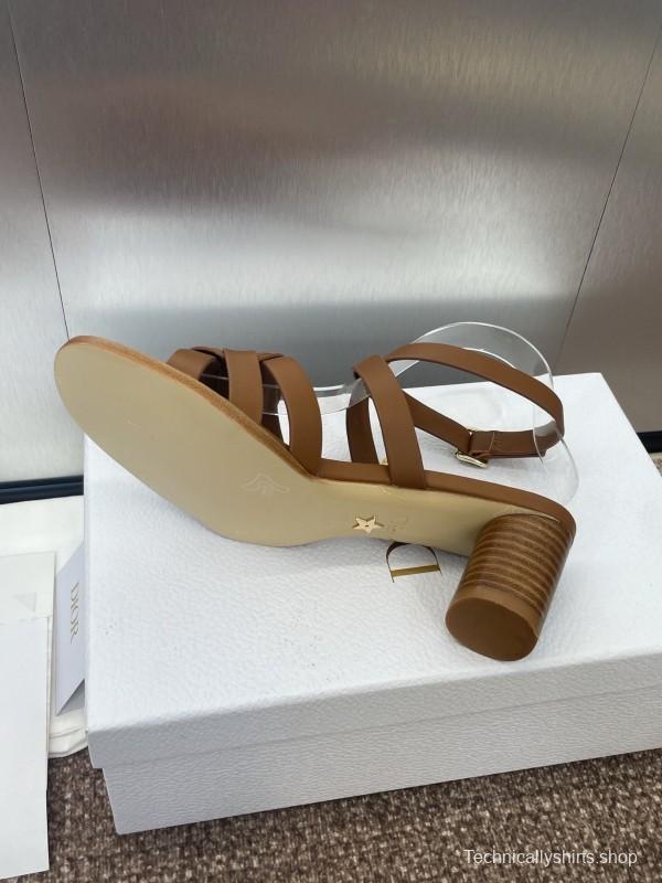 Dior D-Club Jelly Color Hollow Layered Cross Strap Mid Heel Women Shoes - KFY00290