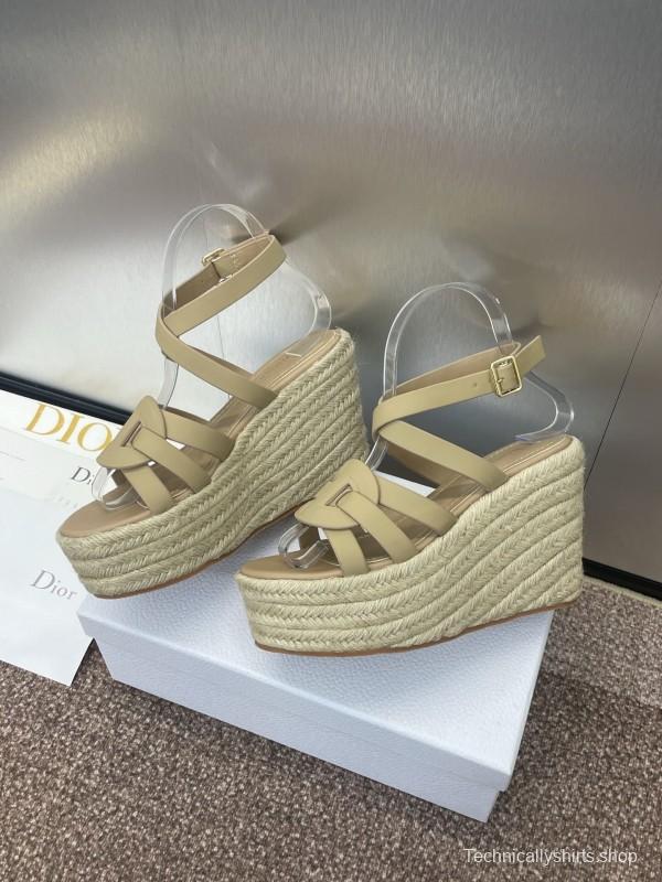 Dior D-Club Jelly Color Hollow Layered Cross Strap Platform High Heel Women's Shoes - KFY00290