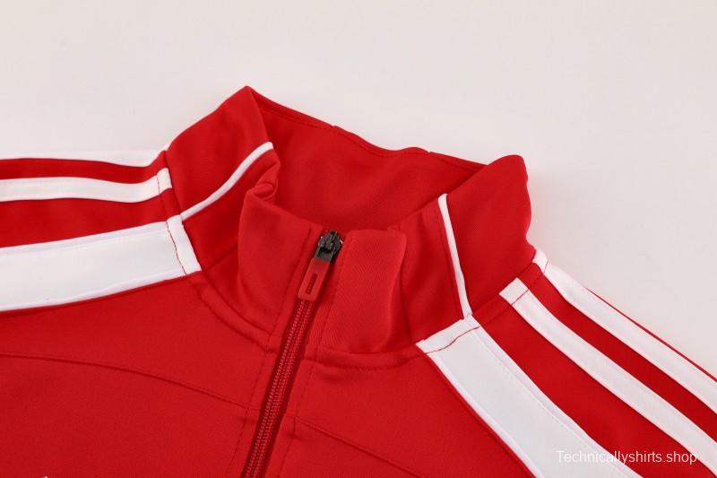 25/26 Bayern Munich Red Full Zipper Jacket+Long Pants