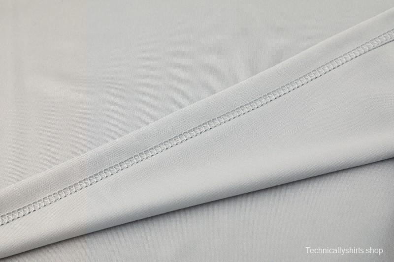 25/26  Adidas Light Grey Full zipper Jacket Tracksuit+ long pants