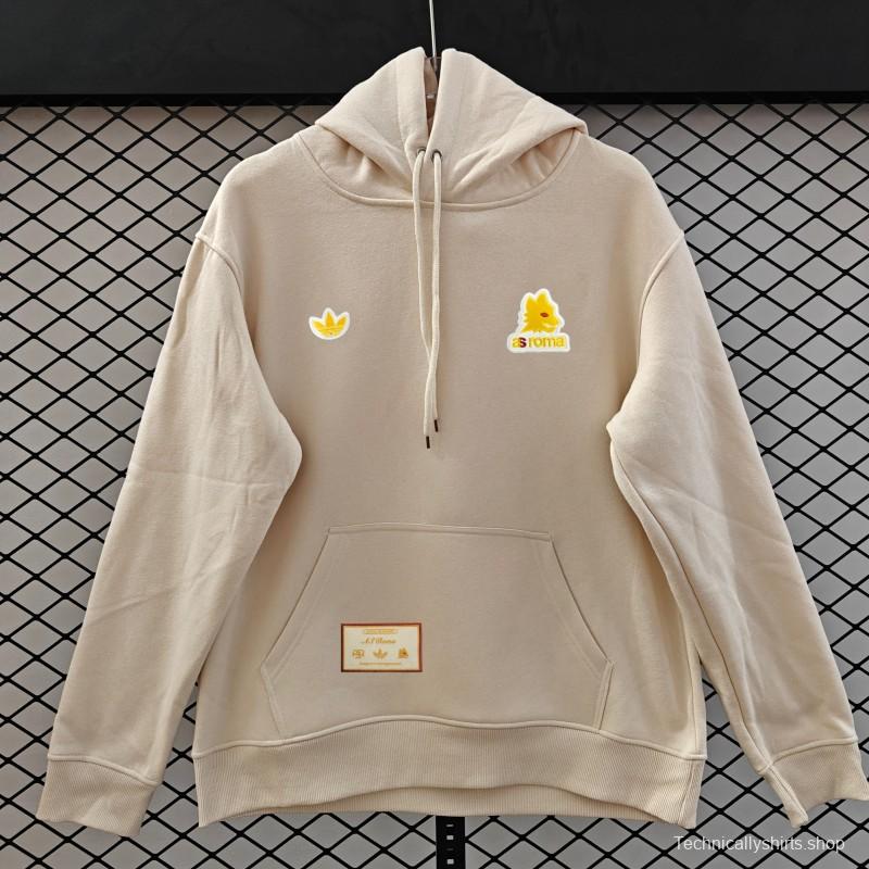 25/26 Adidas x AS Roma Retro  Embroidered Logo Hoodie 9 Colors