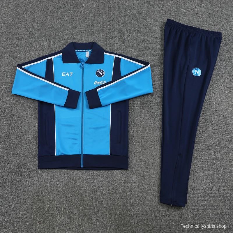 25/26 SSC Napoli Sky Blue Full zipper Jacket Tracksuit+ long pants