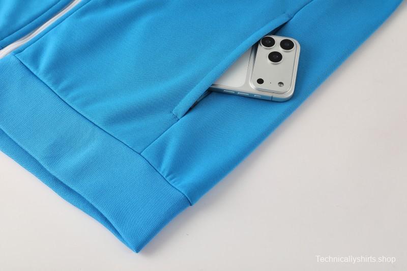 25/26  Napoli Sky Blue  Full zipper Jacket Tracksuit+ long pants