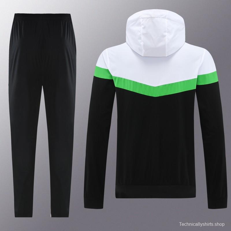 25/26 Real Betis White Black Green  Full zipper Jacket Tracksuit+ long pants