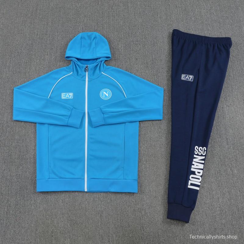 25/26  Napoli Sky Blue  Full zipper Jacket Tracksuit+ long pants