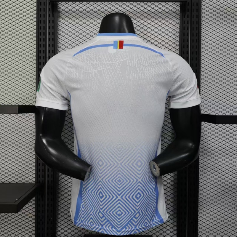 Player Version 2026 DR Congo Third White Blue Geometric Jersey