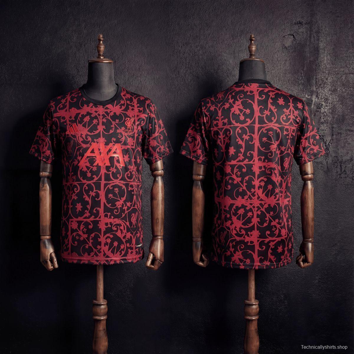 25/26 Liverpool Training Jersey Red And Black Jersey